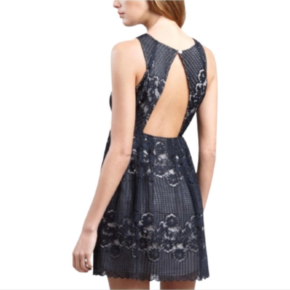 NEW Free People Rocco Black Sleeveless Night Out Lace Mini Dress Womens Size 6